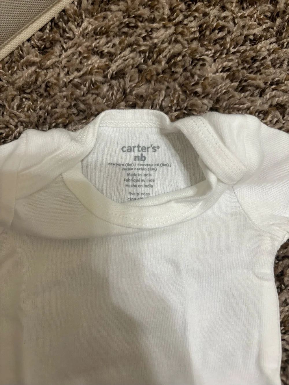 Carter's White Short-Sleeve NB Baby Onesies - 14 pc bundle